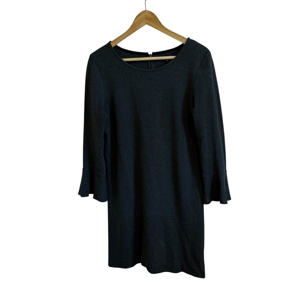 Madewell Women's Gray Long Sleeve Bell Cuff Dress, Casual, Comfortable, Medium